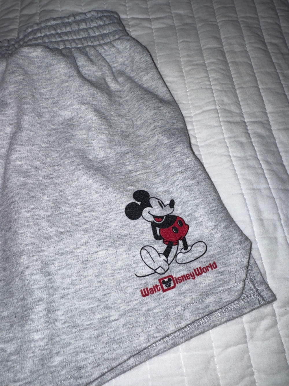 GUC Disney Heather Grey soft shorts with WDW Mickey design Size Medium